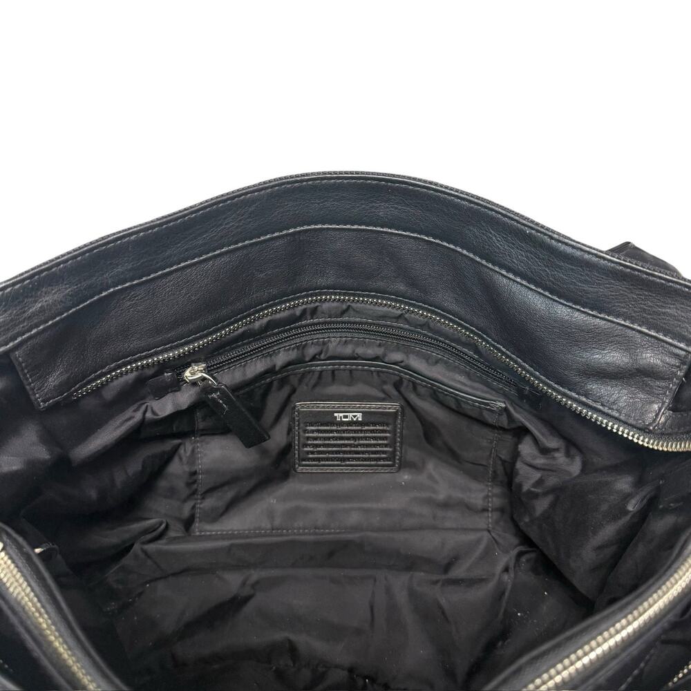 Tumi Laptop Travel Tote w/ Adjustable Straps in Black - Canvas w/ Leather Trim - Picture 10 of 12